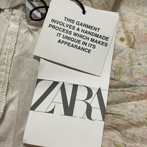 Zara Dress Womens Small Ivory Boho Crochet Halter Maxi Paisley Floral Summer NWT - Picture 7 of 16